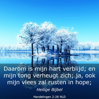 Picture 03 - Handelingen 2:26 NLD - Daarom is mijn hart verblijd; en mijn tong - Bible Verse Picture