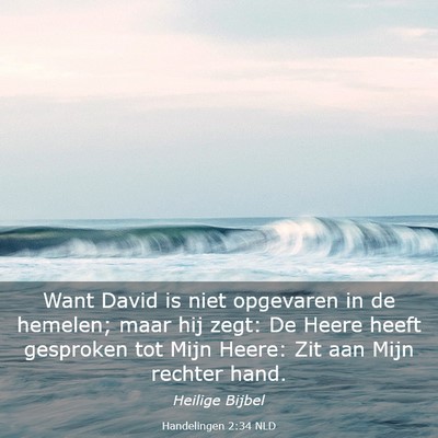 Picture 03 - Handelingen 2:34 NLD - Want David is niet opgevaren in de hemelen; maar - Bible Verse Picture