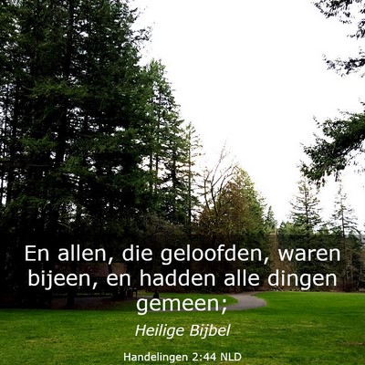 Picture 03 - Handelingen 2:44 NLD - En allen, die geloofden, waren bijeen, en hadden - Bible Verse Picture