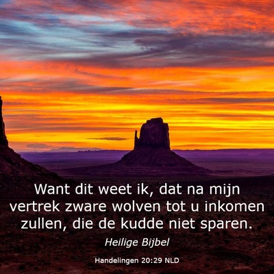 Picture 03 - Handelingen 20:29 NLD - Want dit weet ik, dat na mijn vertrek zware - Bible Verse Picture
