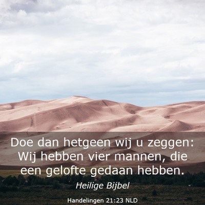 Picture 03 - Handelingen 21:23 NLD - Doe dan hetgeen wij u zeggen: Wij hebben vier - Bible Verse Picture