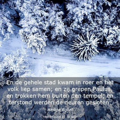 Picture 03 - Handelingen 21:30 NLD - En de gehele stad kwam in roer en het volk liep - Bible Verse Picture