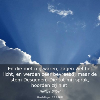 Picture 03 - Handelingen 22:9 NLD - En die met mij waren, zagen wel het licht, en - Bible Verse Picture