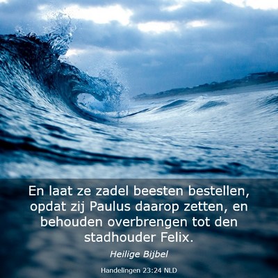 Picture 03 - Handelingen 23:24 NLD - En laat ze zadel beesten bestellen, opdat zij - Bible Verse Picture