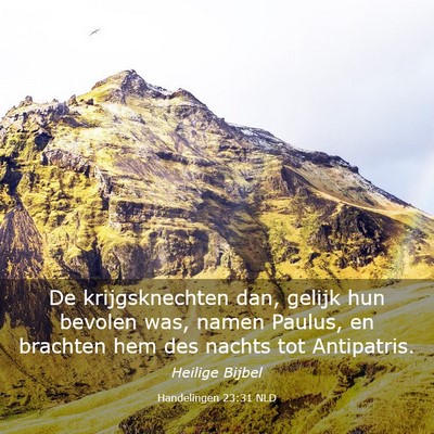 Picture 03 - Handelingen 23:31 NLD - De krijgsknechten dan, gelijk hun bevolen was, - Bible Verse Picture