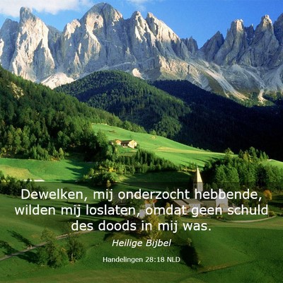 Picture 03 - Handelingen 28:18 NLD - Dewelken, mij onderzocht hebbende, wilden mij - Bible Verse Picture
