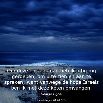 Picture 03 - Handelingen 28:20 NLD - Om deze oorzaak dan heb ik u bij mij geroepen, om - Bible Verse Picture