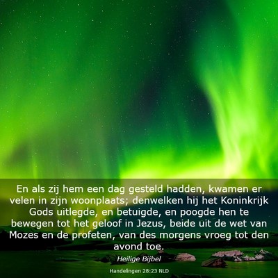 Picture 03 - Handelingen 28:23 NLD - En als zij hem een dag gesteld hadden, kwamen er - Bible Verse Picture