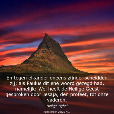 Picture 03 - Handelingen 28:25 NLD - En tegen elkander oneens zijnde, scheidden zij; - Bible Verse Picture