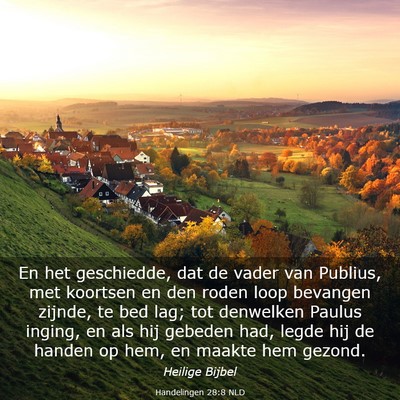 Picture 03 - Handelingen 28:8 NLD - En het geschiedde, dat de vader van Publius, met - Bible Verse Picture