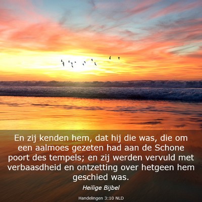 Picture 03 - Handelingen 3:10 NLD - En zij kenden hem, dat hij die was, die om een - Bible Verse Picture