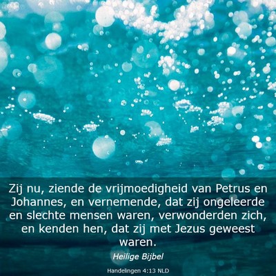 Picture 03 - Handelingen 4:13 NLD - Zij nu, ziende de vrijmoedigheid van Petrus en - Bible Verse Picture