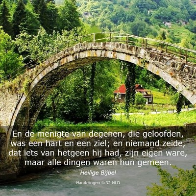 Picture 03 - Handelingen 4:32 NLD - En de menigte van degenen, die geloofden, was een - Bible Verse Picture