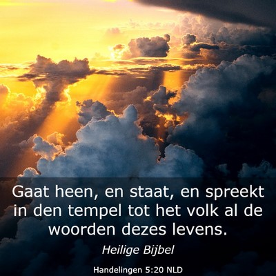 Picture 03 - Handelingen 5:20 NLD - Gaat heen, en staat, en spreekt in den tempel tot - Bible Verse Picture