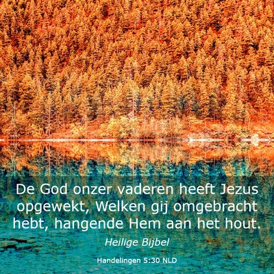 Picture 03 - Handelingen 5:30 NLD - De God onzer vaderen heeft Jezus opgewekt, Welken - Bible Verse Picture