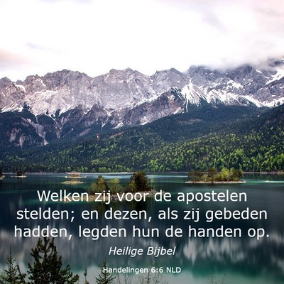 Picture 03 - Handelingen 6:6 NLD - Welken zij voor de apostelen stelden; en dezen, - Bible Verse Picture