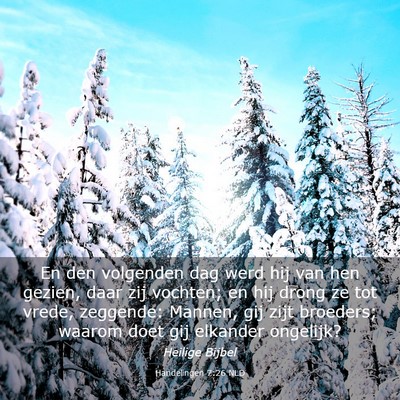 Picture 03 - Handelingen 7:26 NLD - En den volgenden dag werd hij van hen gezien, - Bible Verse Picture