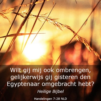 Picture 03 - Handelingen 7:28 NLD - Wilt gij mij ook ombrengen, gelijkerwijs gij - Bible Verse Picture
