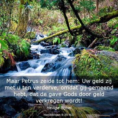 Picture 03 - Handelingen 8:20 NLD - Maar Petrus zeide tot hem: Uw geld zij met u ten - Bible Verse Picture