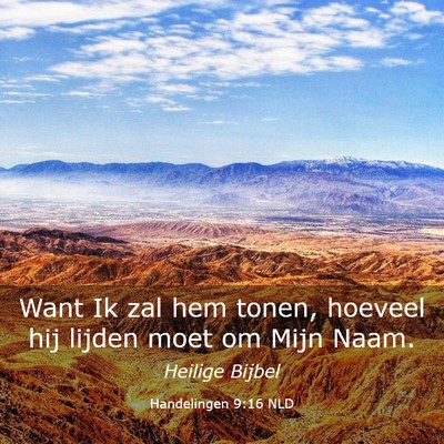 Picture 03 - Handelingen 9:16 NLD - Want Ik zal hem tonen, hoeveel hij lijden moet om - Bible Verse Picture