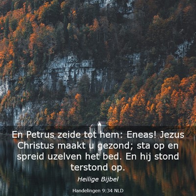 Picture 03 - Handelingen 9:34 NLD - En Petrus zeide tot hem: Eneas! Jezus Christus - Bible Verse Picture