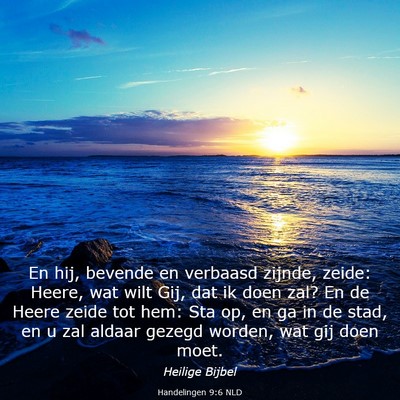 Picture 03 - Handelingen 9:6 NLD - En hij, bevende en verbaasd zijnde, zeide: Heere, - Bible Verse Picture