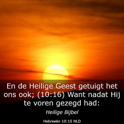 Picture 03 - Hebreeën 10:15 NLD - En de Heilige Geest getuigt het ons ook; (10:16) - Bible Verse Picture