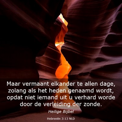Picture 03 - Hebreeën 3:13 NLD - Maar vermaant elkander te allen dage, zolang als - Bible Verse Picture