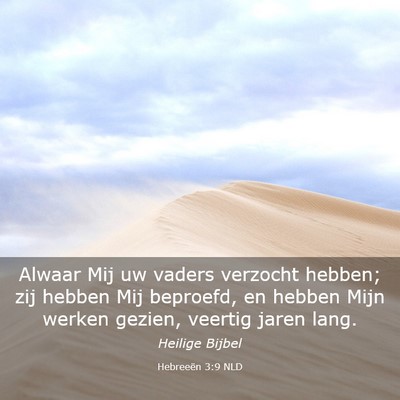 Picture 03 - Hebreeën 3:9 NLD - Alwaar Mij uw vaders verzocht hebben; zij hebben - Bible Verse Picture