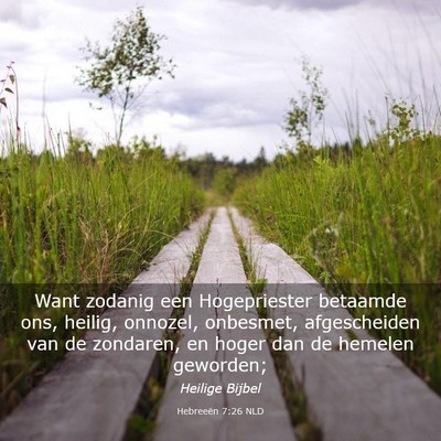 Picture 03 - Hebreeën 7:26 NLD - Want zodanig een Hogepriester betaamde ons, - Bible Verse Picture