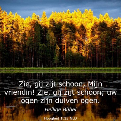 Picture 03 - Hooglied 1:15 NLD - Zie, gij zijt schoon, Mijn vriendin! Zie, gij - Bible Verse Picture