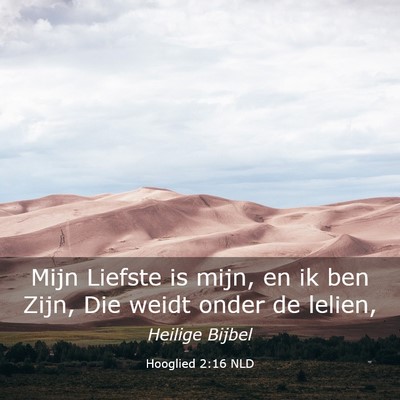 Picture 03 - Hooglied 2:16 NLD - Mijn Liefste is mijn, en ik ben Zijn, Die weidt - Bible Verse Picture