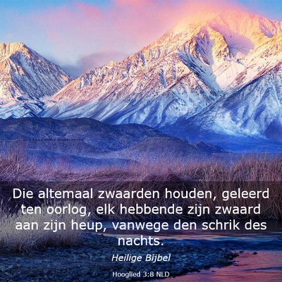 Picture 03 - Hooglied 3:8 NLD - Die altemaal zwaarden houden, geleerd ten oorlog, - Bible Verse Picture