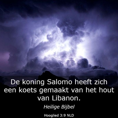 Picture 03 - Hooglied 3:9 NLD - De koning Salomo heeft zich een koets gemaakt van - Bible Verse Picture