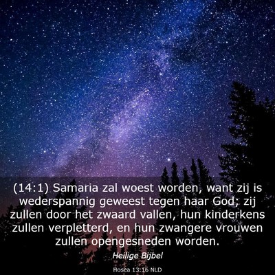 Picture 03 - Hosea 13:16 NLD - (14:1) Samaria zal woest worden, want zij is - Bible Verse Picture