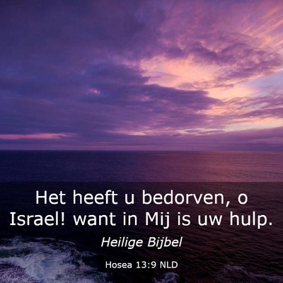Picture 03 - Hosea 13:9 NLD - Het heeft u bedorven, o Israel! want in Mij is uw - Bible Verse Picture