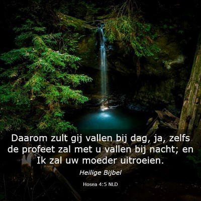 Picture 03 - Hosea 4:5 NLD - Daarom zult gij vallen bij dag, ja, zelfs de - Bible Verse Picture
