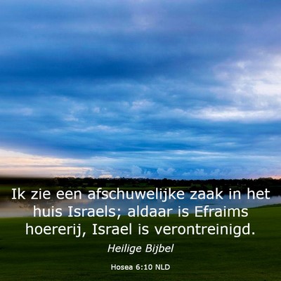 Picture 03 - Hosea 6:10 NLD - Ik zie een afschuwelijke zaak in het huis - Bible Verse Picture