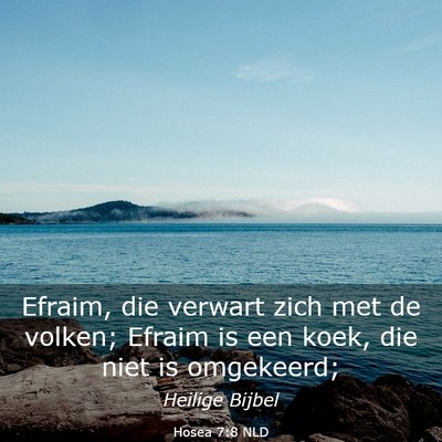 Picture 03 - Hosea 7:8 NLD - Efraim, die verwart zich met de volken; Efraim is - Bible Verse Picture