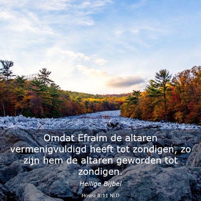 Picture 03 - Hosea 8:11 NLD - Omdat Efraim de altaren vermenigvuldigd heeft tot - Bible Verse Picture
