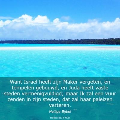 Picture 03 - Hosea 8:14 NLD - Want Israel heeft zijn Maker vergeten, en - Bible Verse Picture