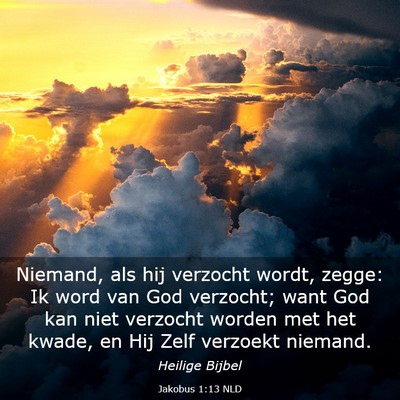 Picture 03 - Jakobus 1:13 NLD - Niemand, als hij verzocht wordt, zegge: Ik word - Bible Verse Picture