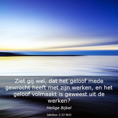 Picture 03 - Jakobus 2:22 NLD - Ziet gij wel, dat het geloof mede gewrocht heeft - Bible Verse Picture