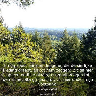 Picture 03 - Jakobus 2:3 NLD - En gij zoudt aanzien dengene, die de sierlijke - Bible Verse Picture
