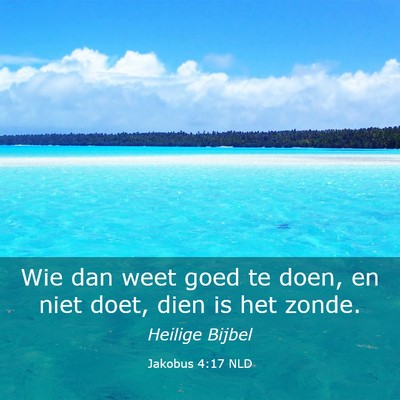 Picture 03 - Jakobus 4:17 NLD - Wie dan weet goed te doen, en niet doet, dien is - Bible Verse Picture