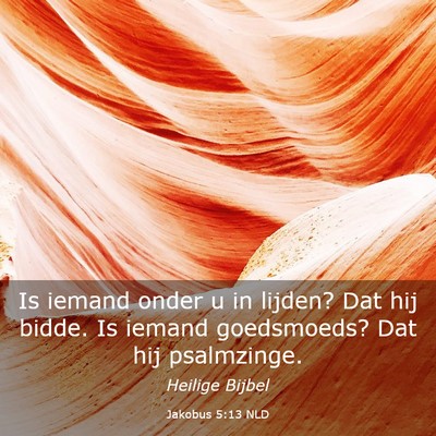 Picture 03 - Jakobus 5:13 NLD - Is iemand onder u in lijden? Dat hij bidde. Is - Bible Verse Picture