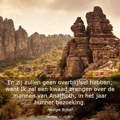 Picture 03 - Jeremia 11:23 NLD - En zij zullen geen overblijfsel hebben; want Ik - Bible Verse Picture