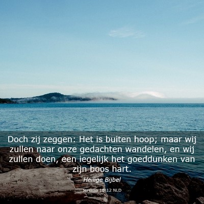 Picture 03 - Jeremia 18:12 NLD - Doch zij zeggen: Het is buiten hoop; maar wij - Bible Verse Picture