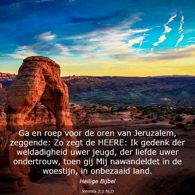 Picture 03 - Jeremia 2:2 NLD - Ga en roep voor de oren van Jeruzalem, zeggende: - Bible Verse Picture