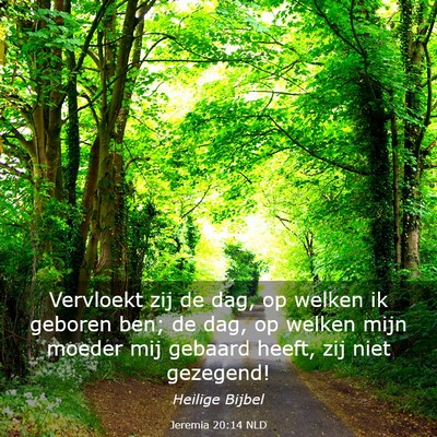Picture 03 - Jeremia 20:14 NLD - Vervloekt zij de dag, op welken ik geboren ben; - Bible Verse Picture